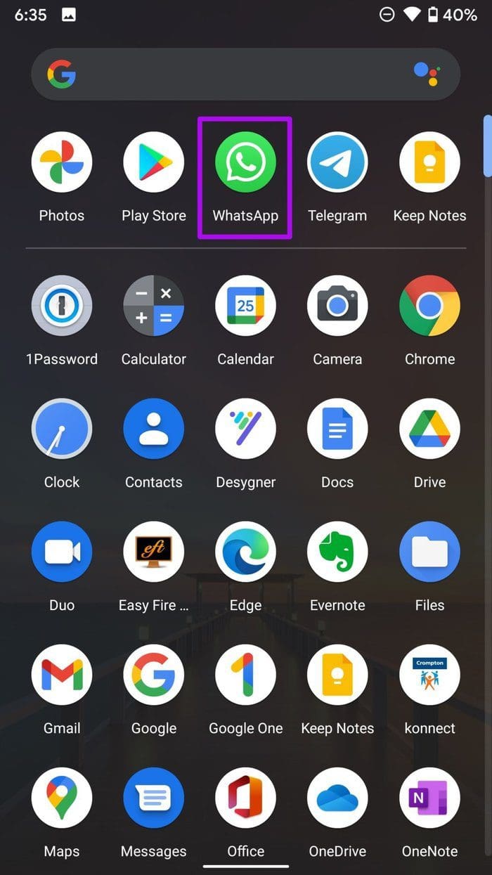 Long press whatsapp