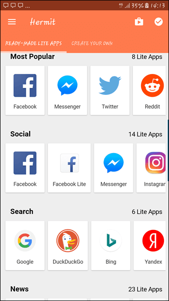 Low Internal Memory Android 4