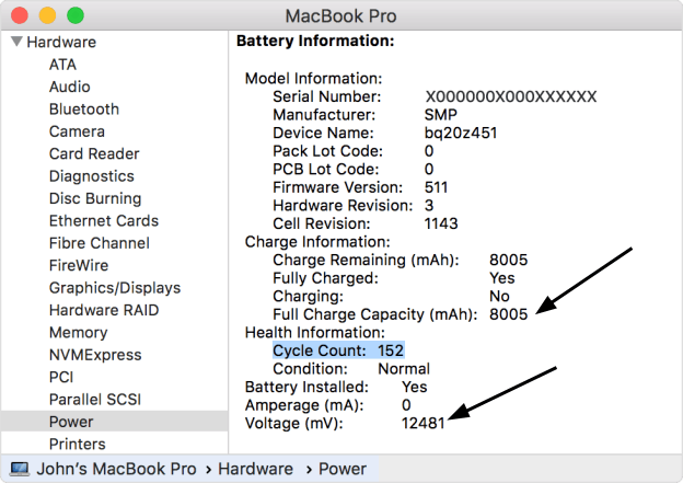 Mac Battery Report