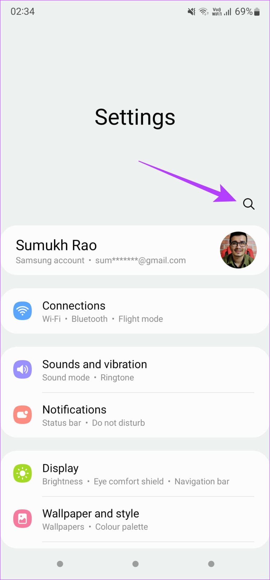 search settings