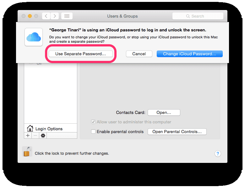 Mac System Preferences Icloud Change Password Automatic Login2