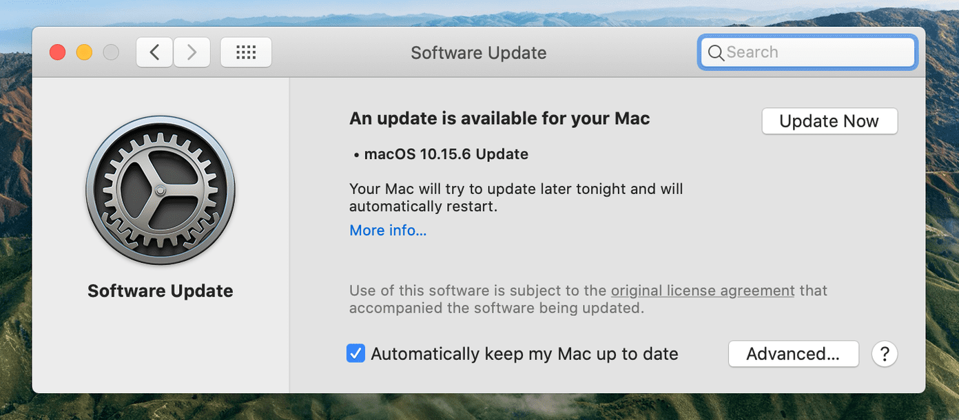 Mac OS update