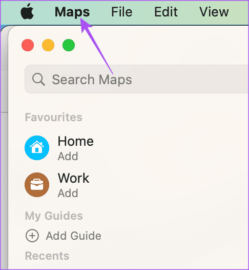 maps settings apple maps Mac