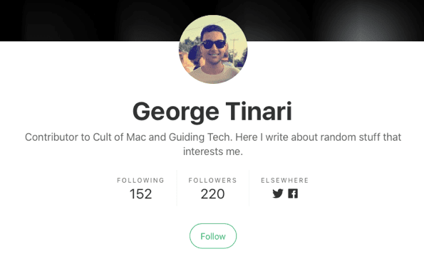 Medium Follow Profile