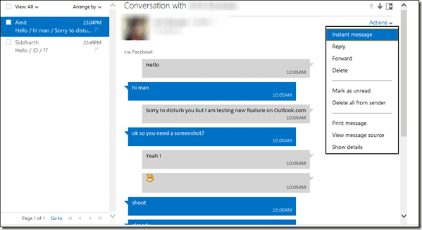 Message Hisory Conversation