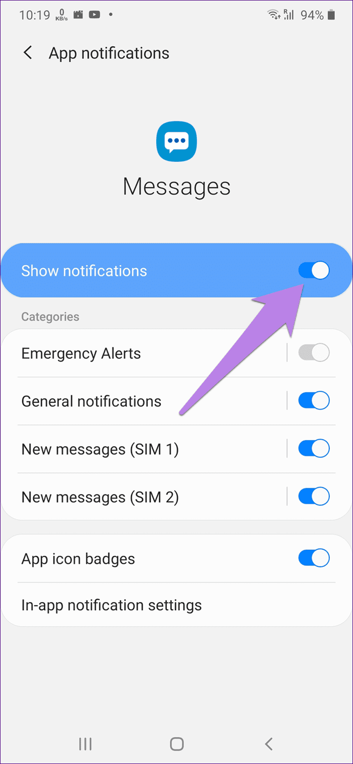 Message sound not working samsung android 11