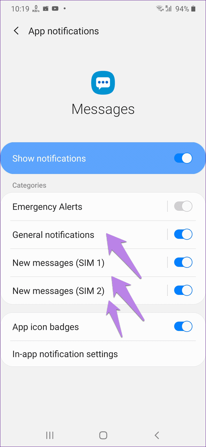 Message sound not working samsung android 12