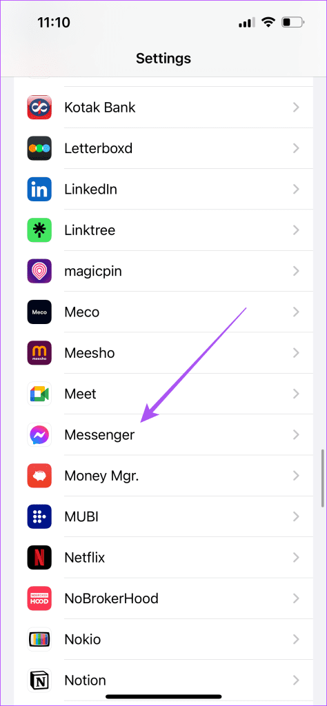messenger settings iphone