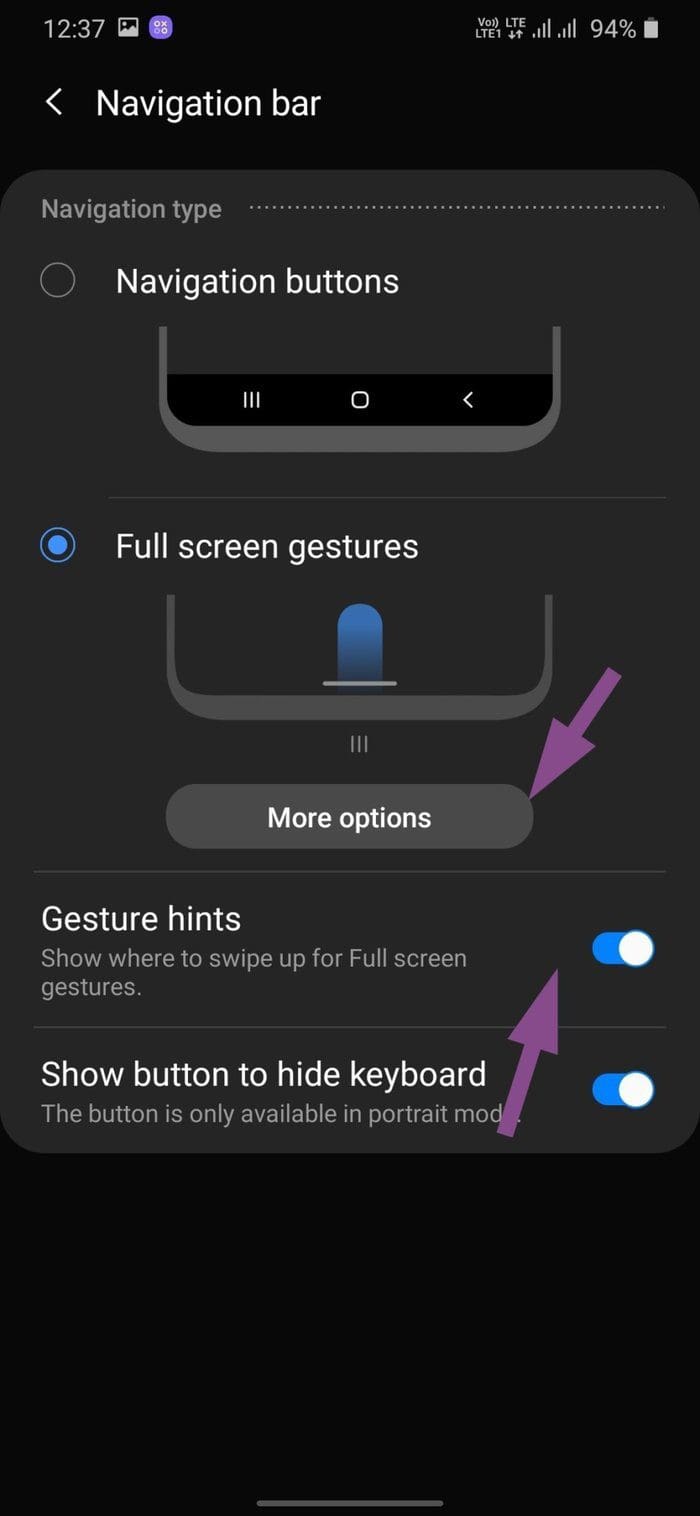More gesture options