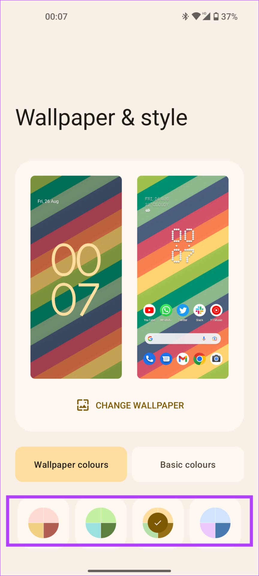 select colors