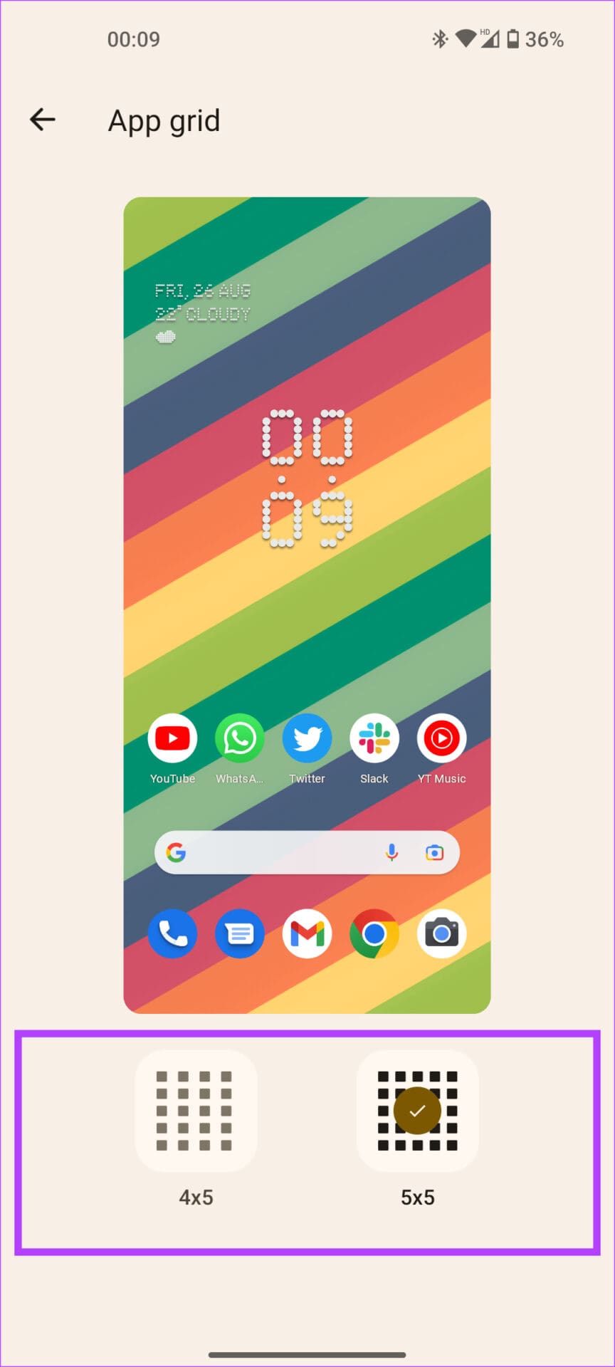 app grid