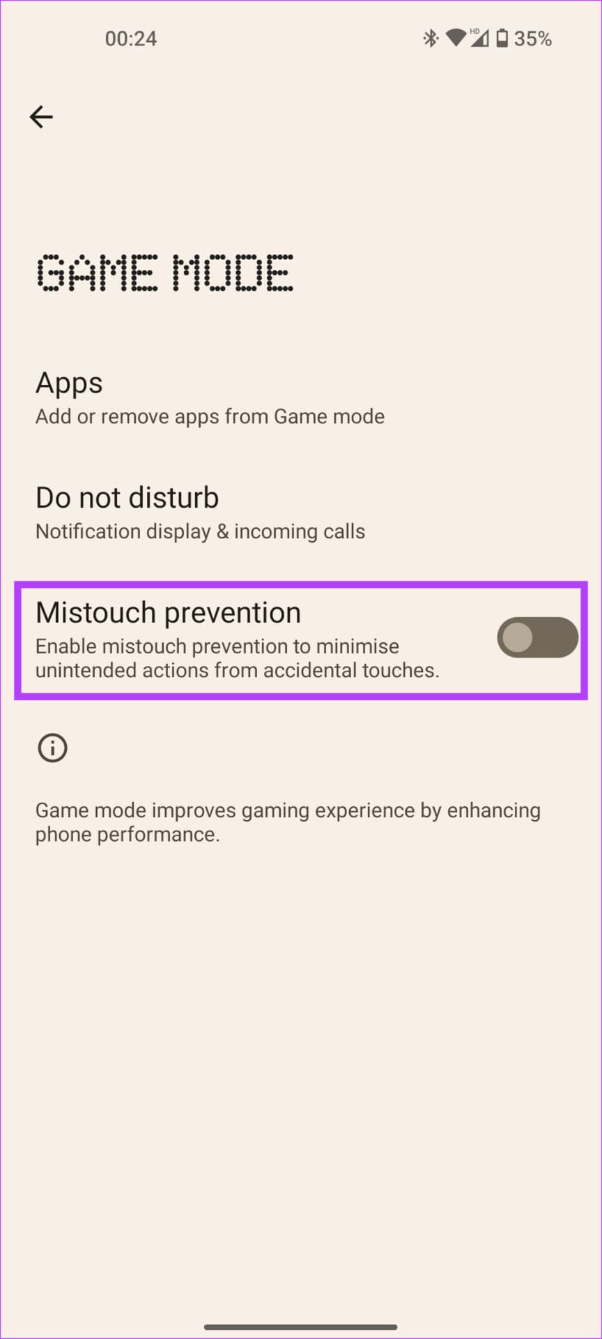 mistouch prevention