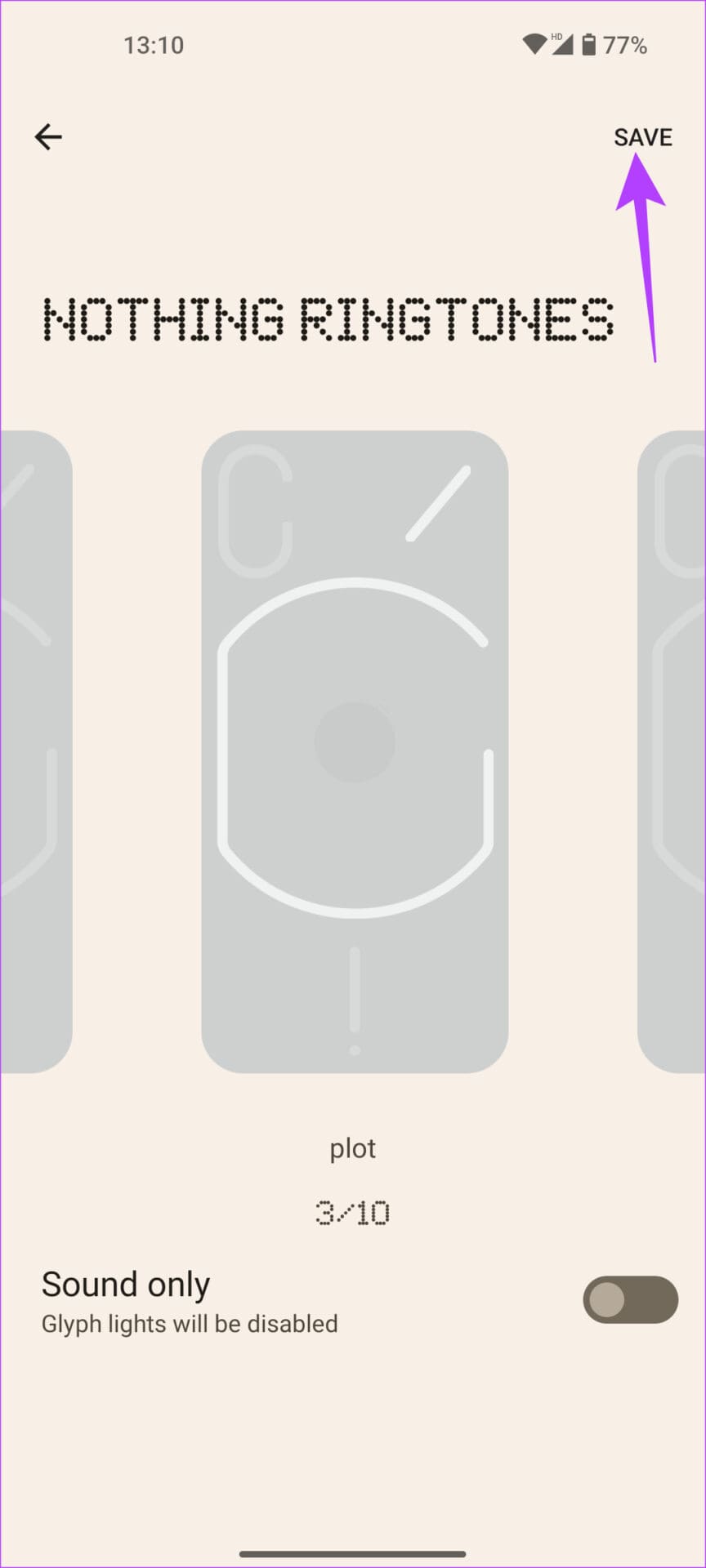 Save button in the top-right corner