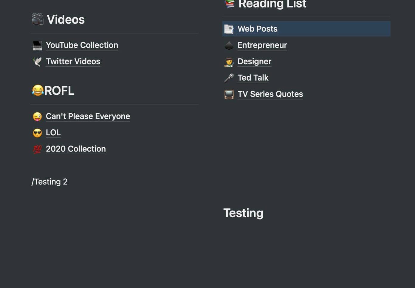 Notion columns