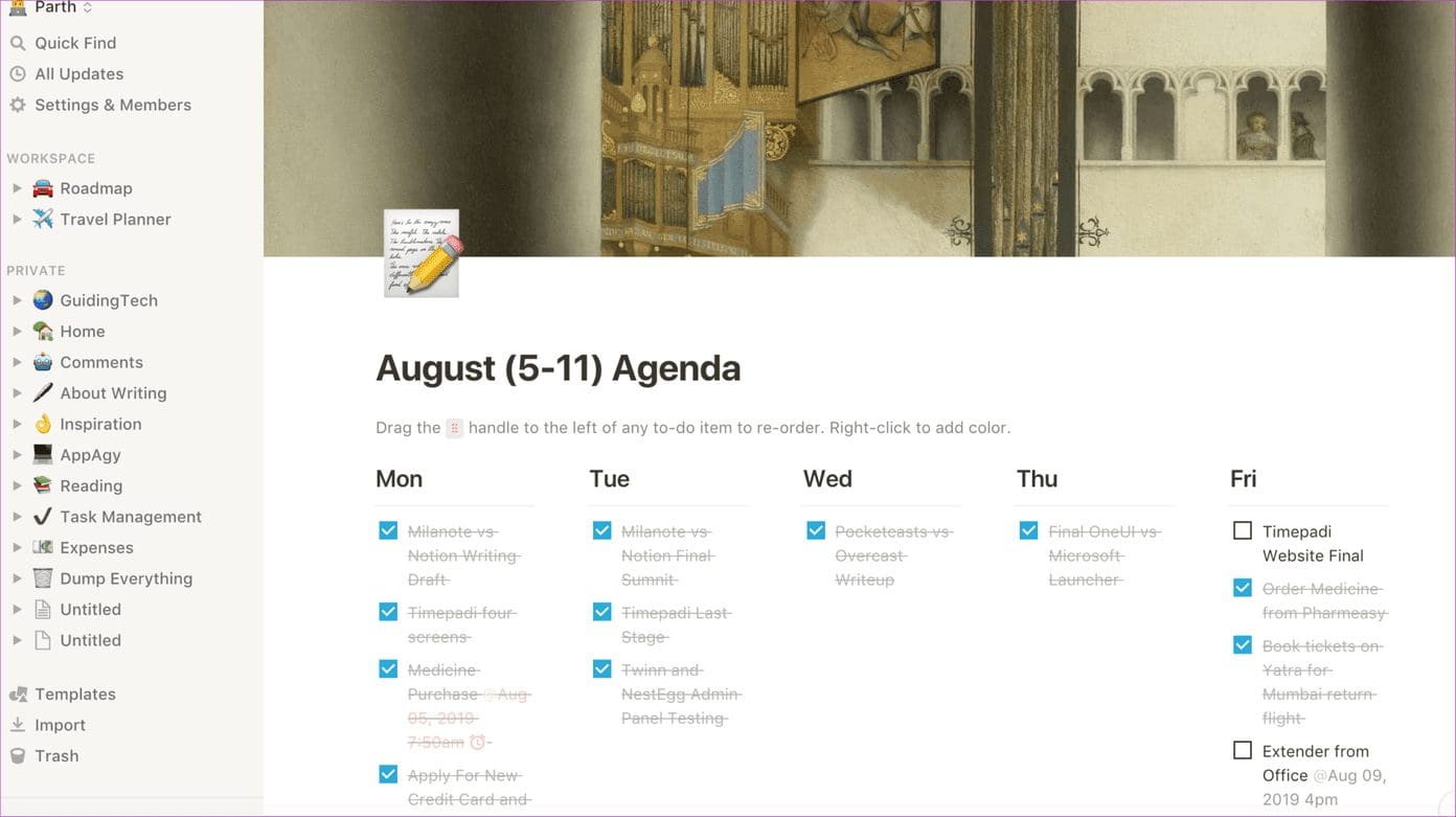 Notion Task management