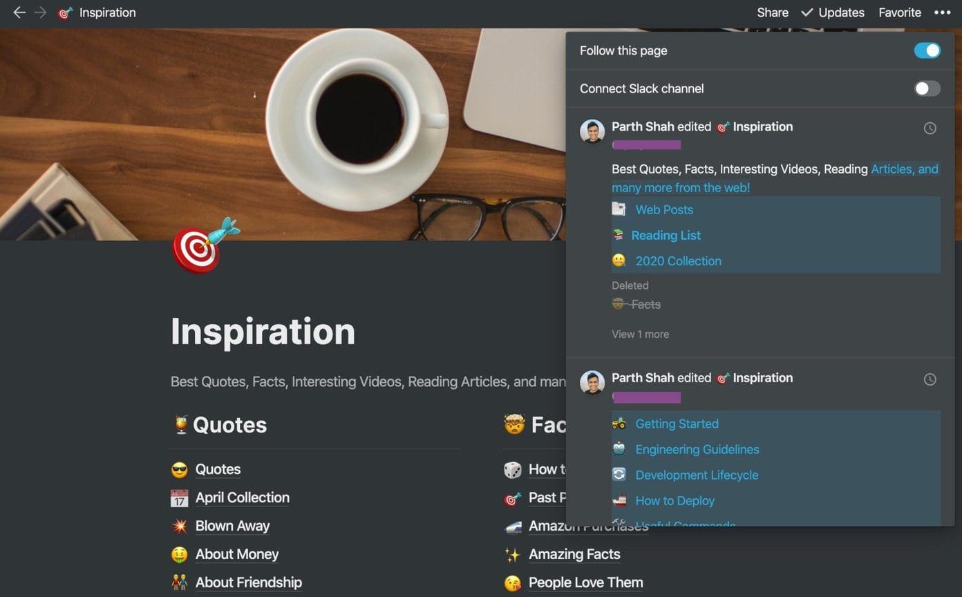 Notion updates