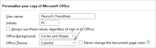 office theme settings ms word windows 11