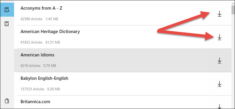 Offline Dictionaries Windows 10 2 07 2