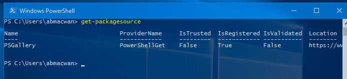 Oneget Package Sources