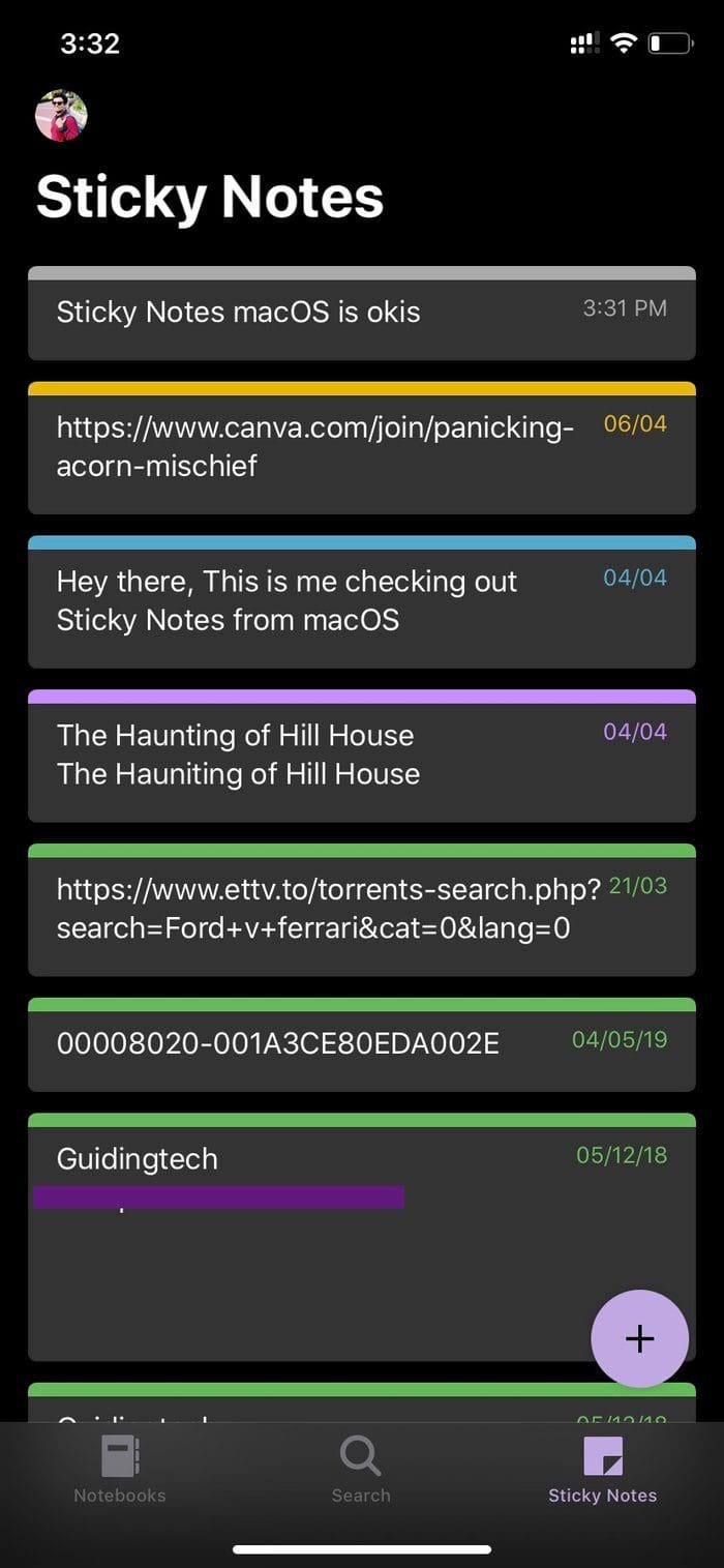 Onenote sticky notes ios