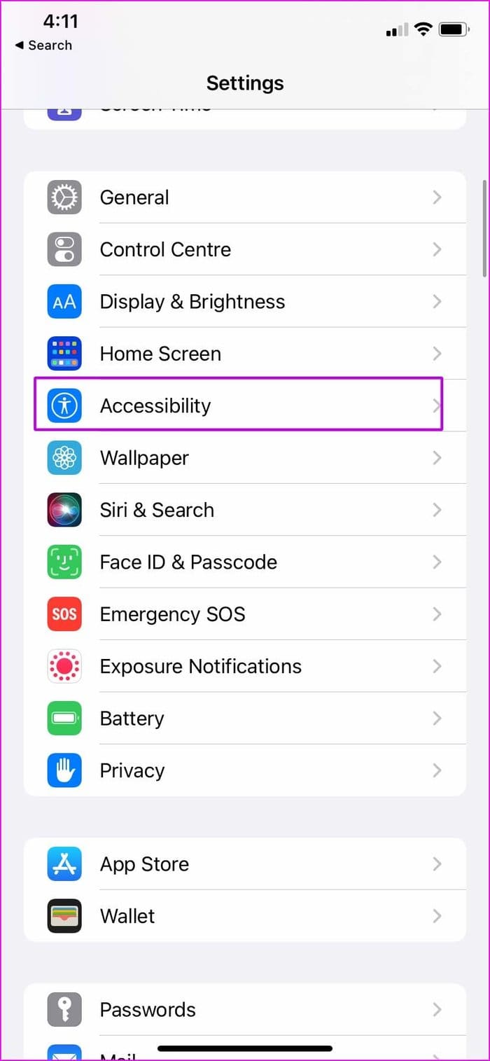 Open accessibility menu