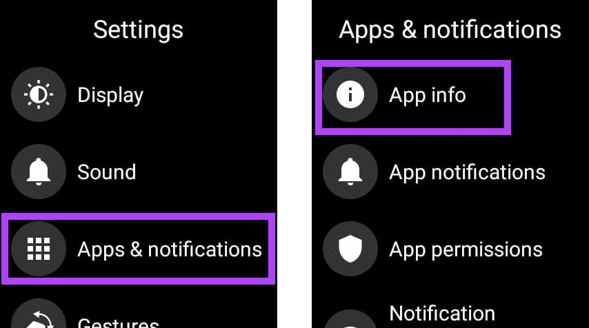 open app info on watch