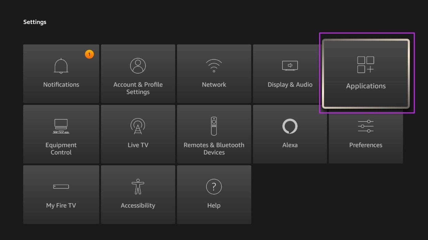 Open applications menu