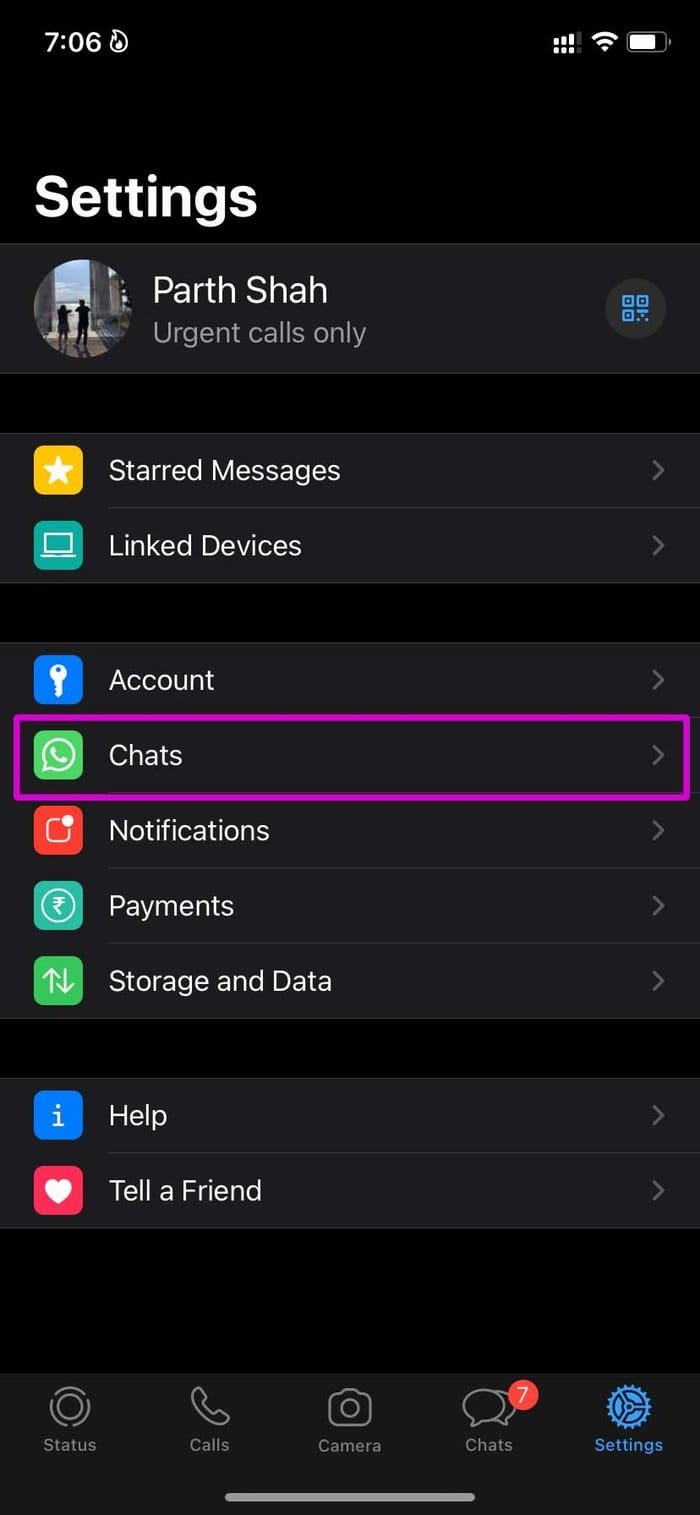 Open chat menu icloud backup taking so long