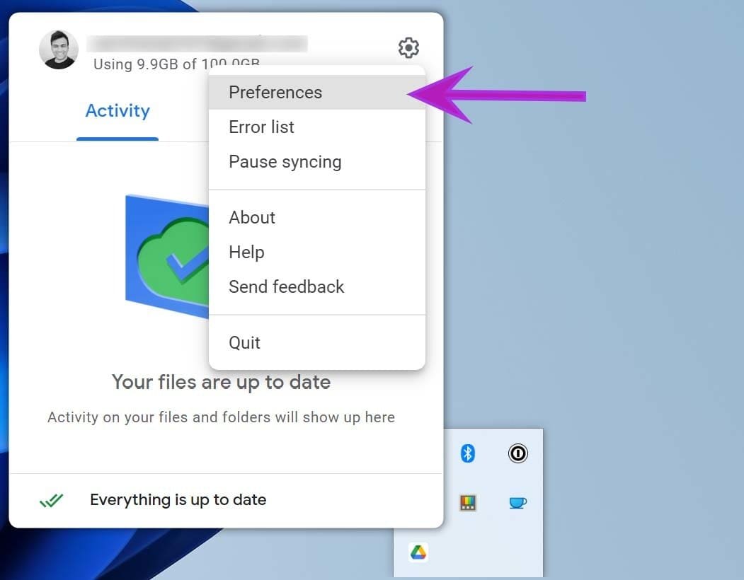 Open drive preferences