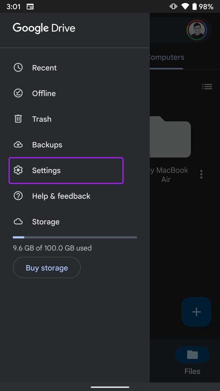 Open drive settings fix google drive stuck starting upload on Android
