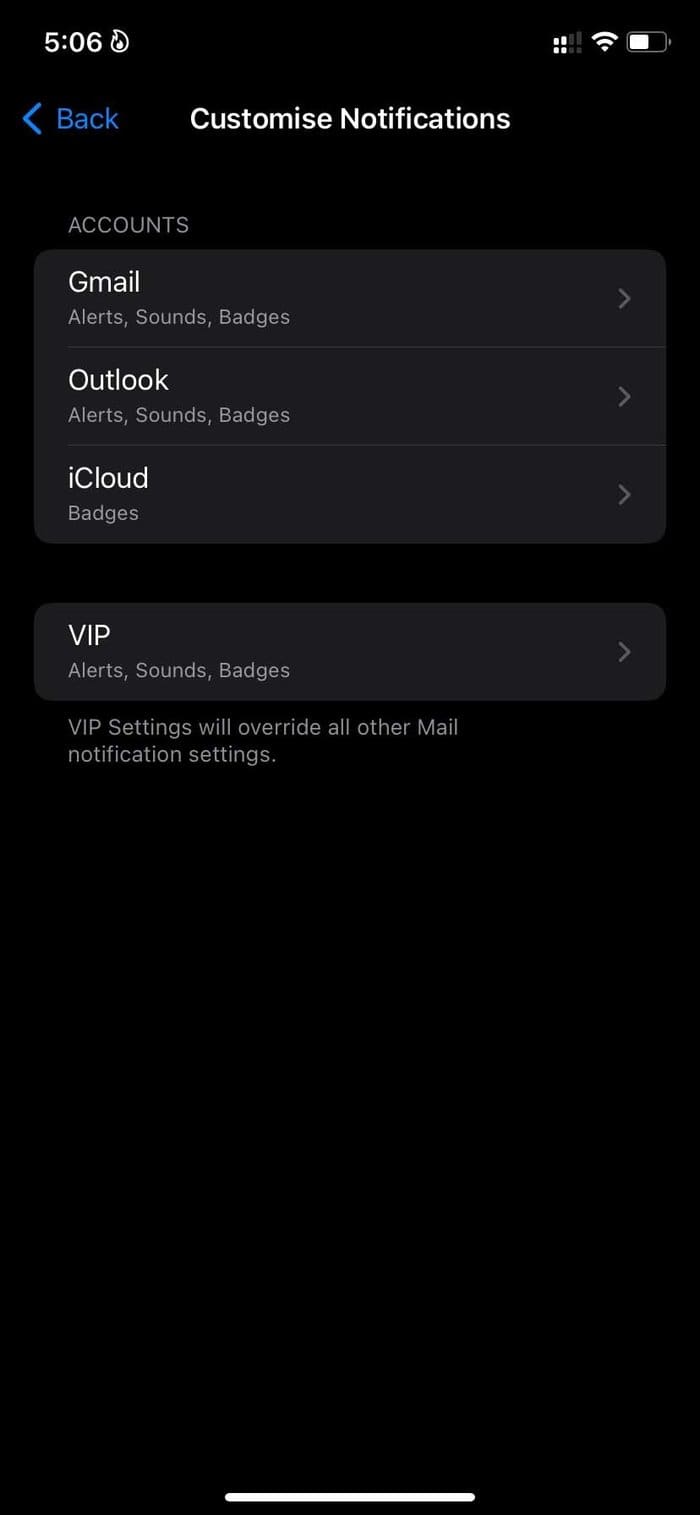 Open email account Custom Notifications Sounds