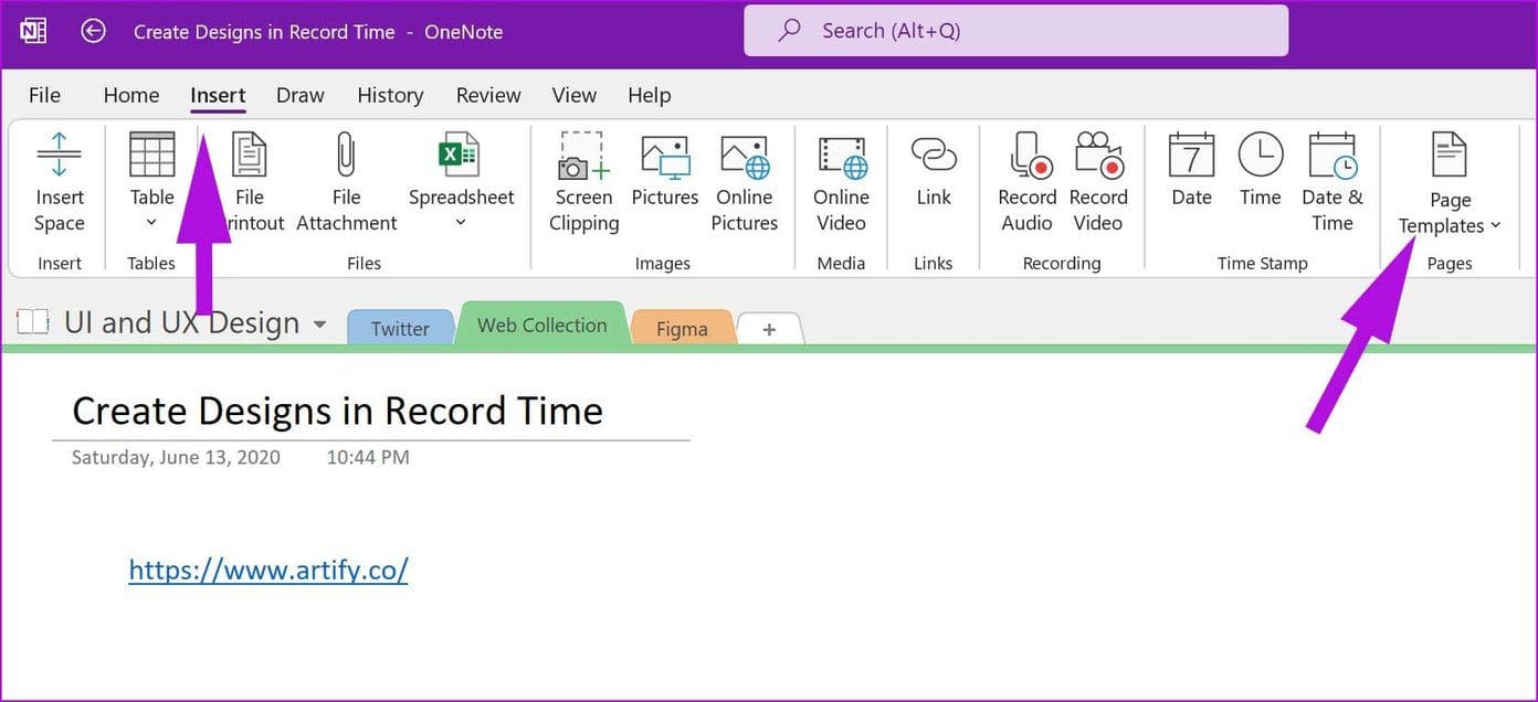 Open insert menu