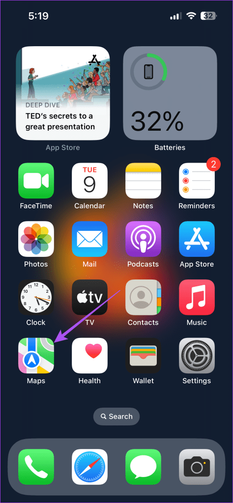 open Maps on iPhone