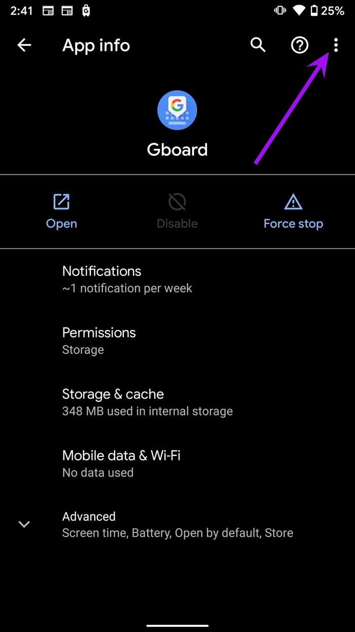 Open more menu Fix typing lag on android keyboard