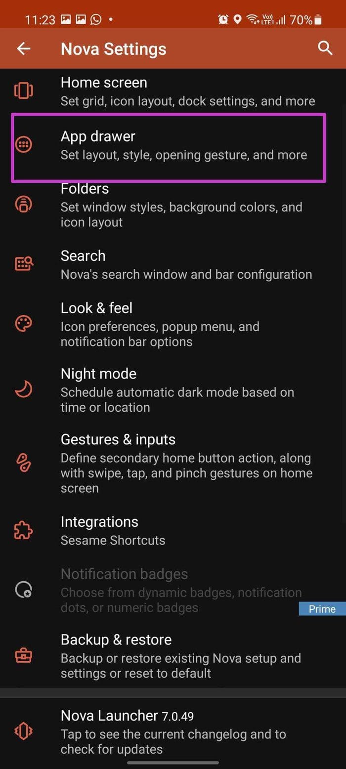 Open nova launcher app drawer