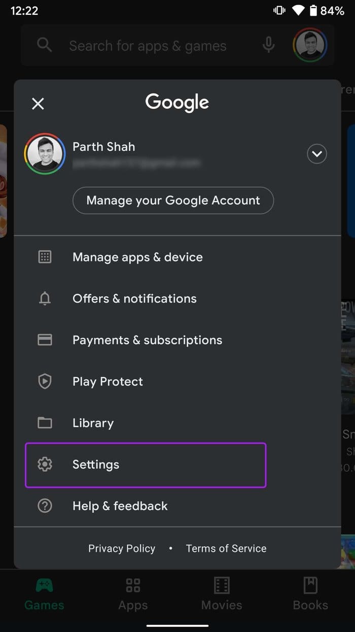 Open play store settings apps not updating on android