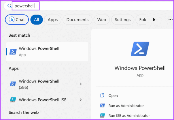 open powershell 