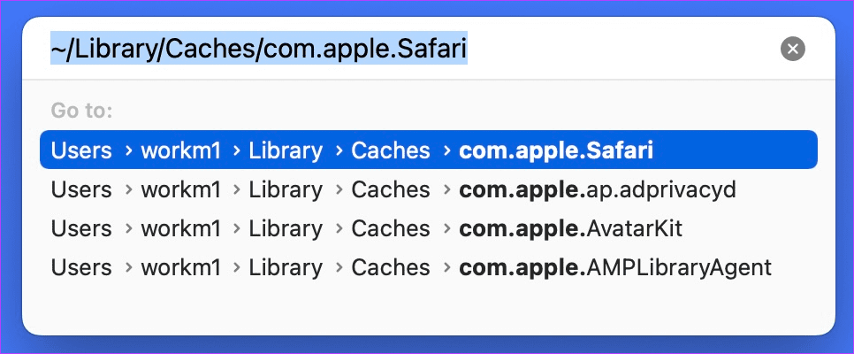 open safari cache
