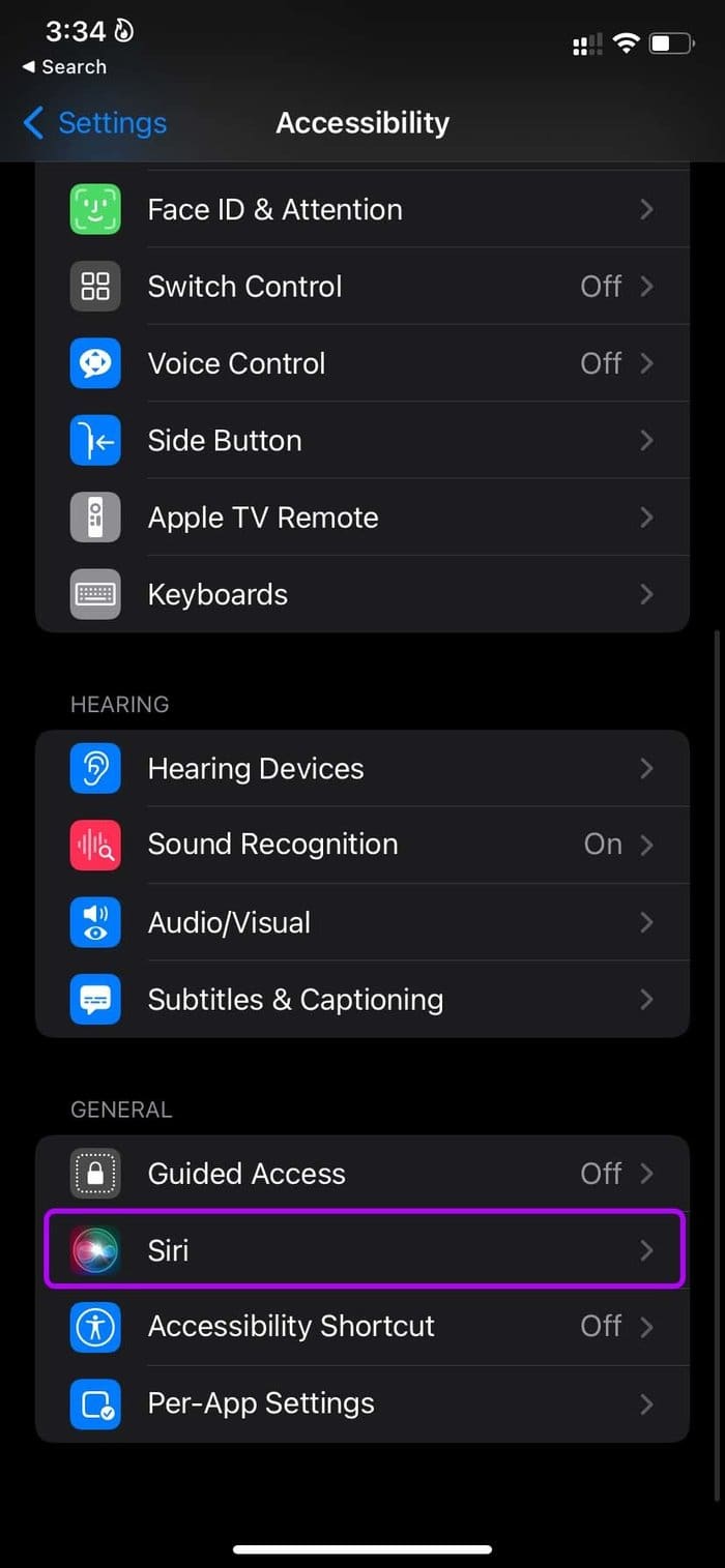 Open siri in accessibility fix siri not playing songs from Apple Music