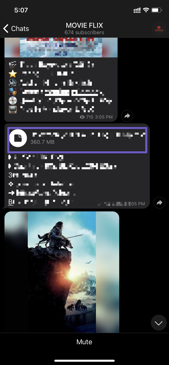 Open video in telegram