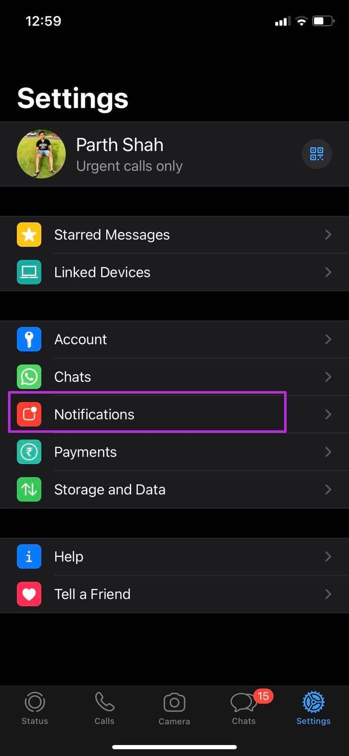 Open whatsapp notifications