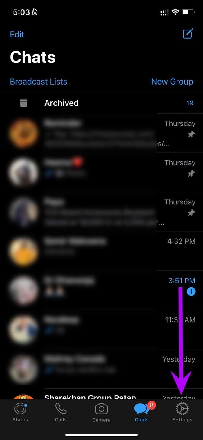 Open whatsapp settings Custom Notifications Sounds