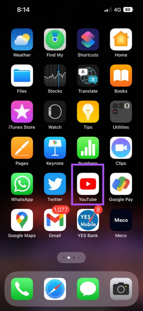 open youtube on iphone