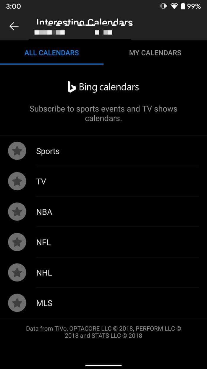 Outlook calendar