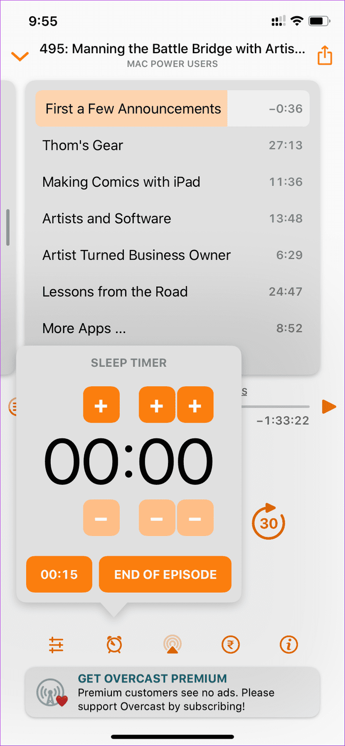 Over Cast Sleep Timer