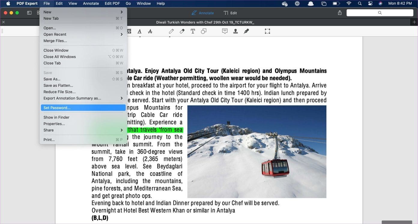 Pdf expert set password