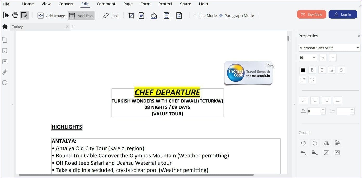Pdfelement editing