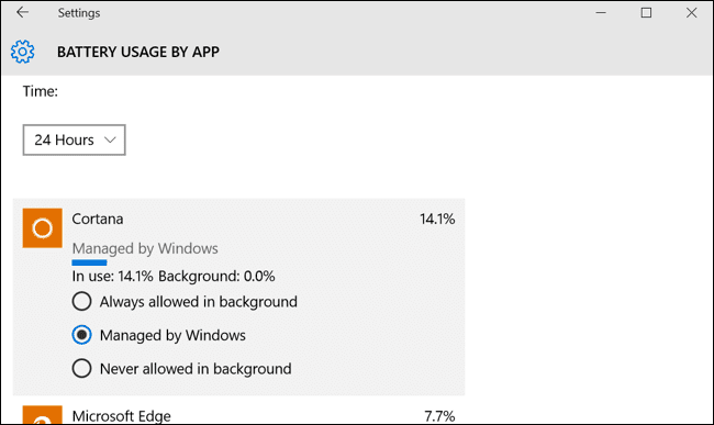 Per App Battery Usage