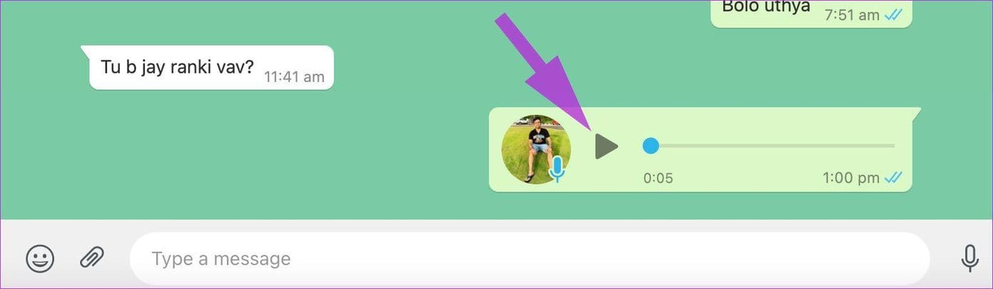 Play audio on whatsapp