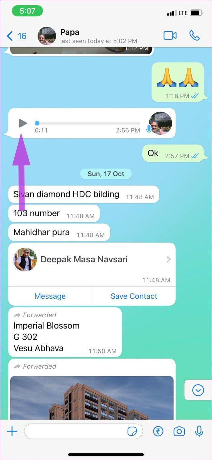 Play voice message on i Phone